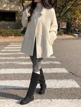 #Snow Boucle Double Half Coat