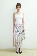 That's neat – irregular hem pink leopard-print paneled asymmetrical skirt (Pink)