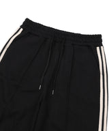 トラックラインピンタックスウェットパンツ - Black