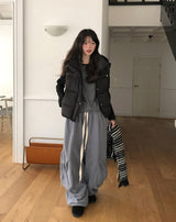 Miley String Hooded Vest Padded