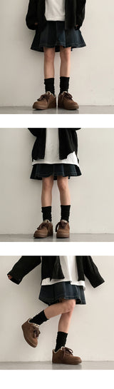 [Brand quality] Evil wide denim tennis skirt