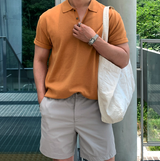 Air Cool Button Collar Short Pants Knit