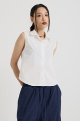 コットンノースリーブシャツ, White