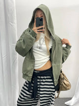 【MADE】Petty ワッシングキルティングフーデッドジップアップ（2オンス）