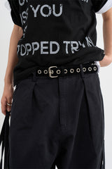 Single eyelet belt