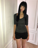 マメコシャーリング7スリーブTシャツ