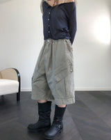 Roach Pigment Deep Dyeing Cargo Bermuda Shorts