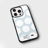 holiday epoxy bumper case (sky blue-white dot)