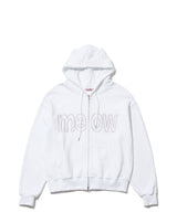 MEOW CAT EAR HOODIE ZIP UP - WHITE