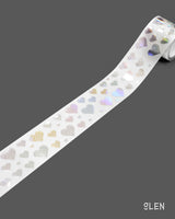 PET Aurora Foil Hearts Kiss Cut Tape