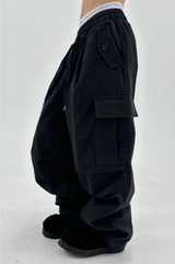 ビッグワイドツープリーツカーゴパンツ (BODY-SHAPING GUARANTEED♥/PEACH FLEECE🍑) - 3カラー
