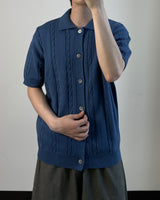 Tiban Cable Knit Short‑Sleeve Cardigan