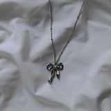 [I-DLE ミンニ Necklace] バレエリボンネックレス (Stainless Steel)