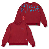Doodle Oversized Crewneck Black / Burgandy