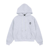 Oversized Hard Crop Hoodie - Light Grey