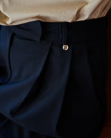 テーラードダブルプリーツスラックス [NAVY]