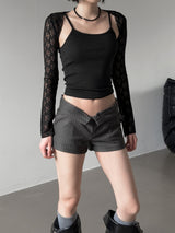 Cier Rose See-through Bolero Cardigan