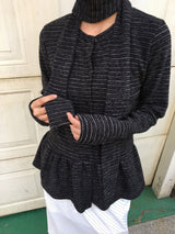 Berre Frill Cardigan + Muffler Set (2color)
