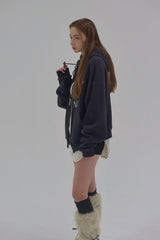 LT ROUGH HOOD ZIP-UP_CHARCOAL