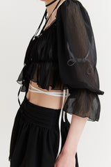 MERMAID SHEER CARDIGAN black