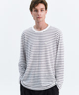 SURFER STRIPE LONG SLEEVE_WHITE