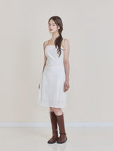 Lace frill midi dress (Ivory)