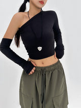 [WARMER SET] HIP WARMER CUTE & SEXY CROPPED-FIT TEE - 2 COLOR