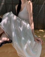 Ray frill long dress