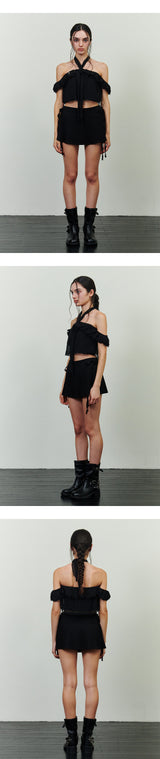 ROSALIE FRILL TOP black