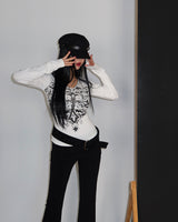 クロムクロスVネック長袖Tシャツ