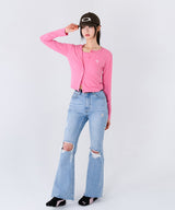SLIM FIT LOGO CARDIGAN [4color]