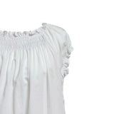 (2color) Smocked Puff Cap Flare Blouse