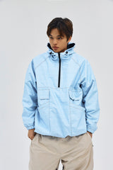 BIG PATCH POCKET HOODED ANORAK JACKET