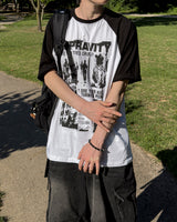 パンク ラグラン 半袖Tシャツ