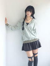 Unbalanced Pinstrip Hooded Zip-Up