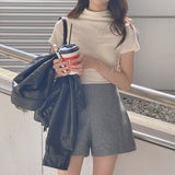 Twosome wool high-waist mini shorts