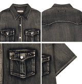 Salt Two-Pocket Washed Denim Short Sleeve Shirt