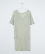 Shushup Off-Shoulder Tencel Layered Snap Short Sleeve Tee