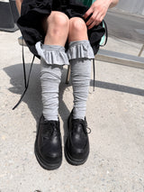  RUFFLE TOP LONG SOCKS