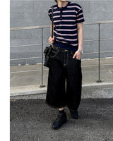 Diron Striped Henley Knit