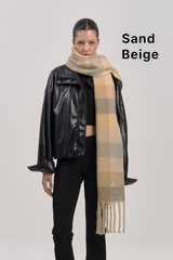 Basic Checkered Buckle muffler scarf (6COLOR)