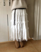 Reumin Frill Lace Long Skirt