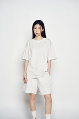 25SS シンプルロゴピグメントショートパンツ ライトグレー