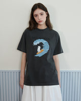 【MADE】サーフゴーストプリントTシャツ [BLACK]