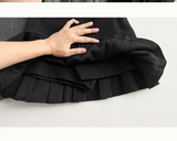 povin woolen pleats mini skirt