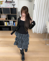 [Sleeveless + Cardigan Set] Moline Lace Layered Cardigan