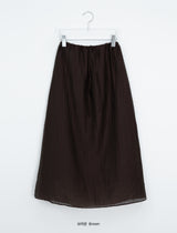Navel Chiffon Banding Maxi Skirt