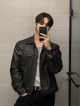  Meir Semi-Cropped Vintage Western Leather Jacket