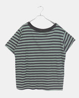 Mats Stripe One Off-Shoulder Oversized Fit Short-Sleeved T-Shirt