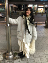 Dot triangle shawl muffler
